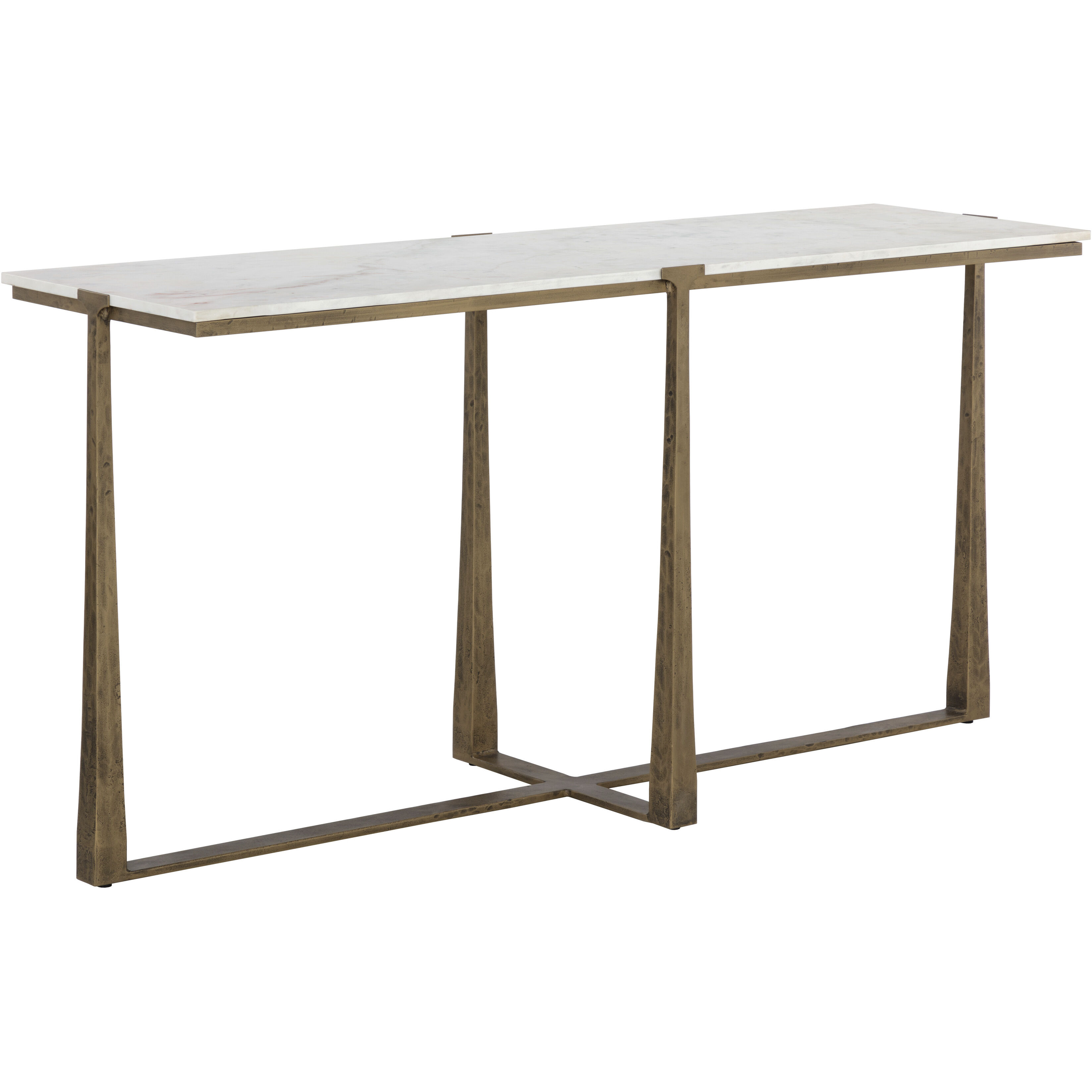 Cowell 64 X 20 inch White / Antique Brass Console Table
